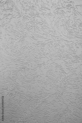 Medium grey decorative plaster texture bark beetle.