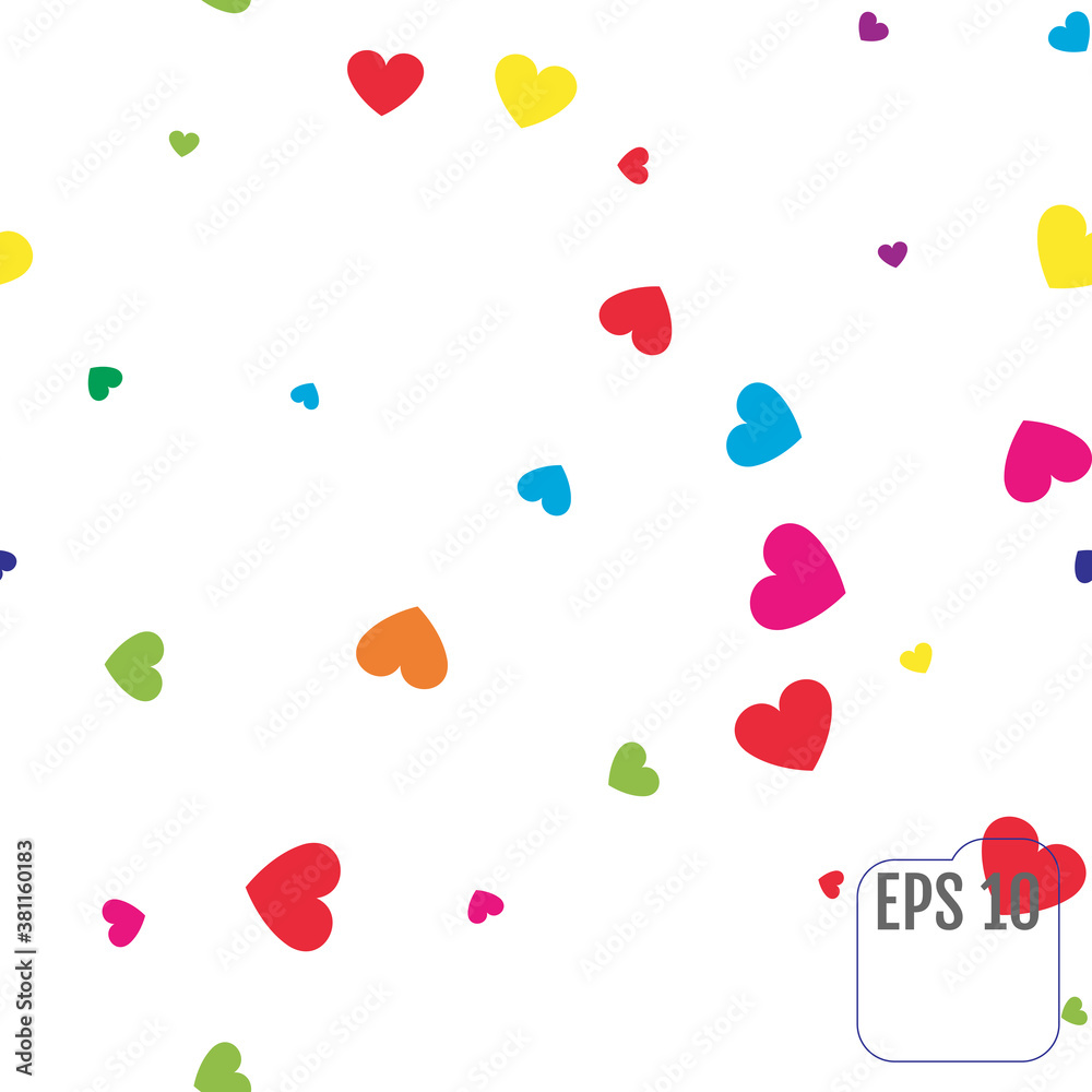 Seamless Pattern with Colorful hearts. Seamless Pattern with Colorful hearts.