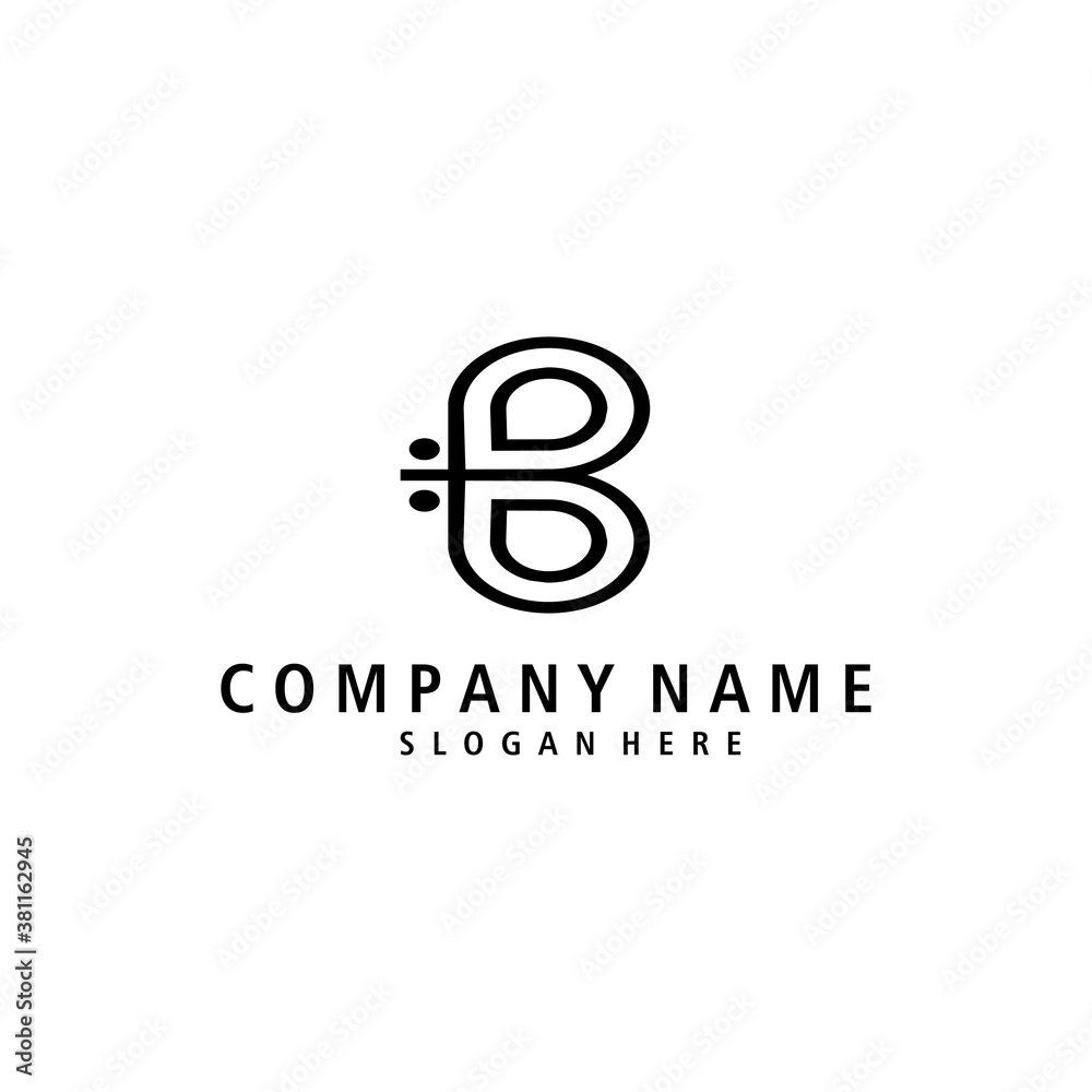letter B logo creative illustration template concept template vector design