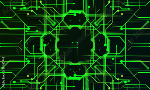 Internet concept. Social network communication in the global computer networks. GreenCircuit technology background, digital data connection system and computer electronic design. 3d illustration. 