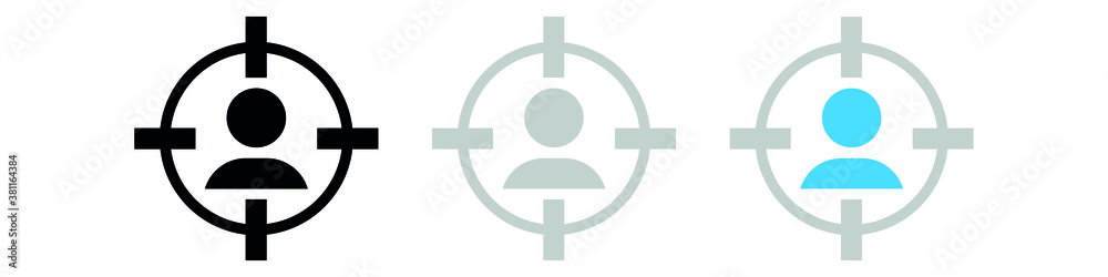 target audience focus icon, Marketing targeting a user or sniper sniping flat vector icon for apps and websites target audience focus icon, Marketing targeting a user or sniper sniping flat vector icon for apps and websites