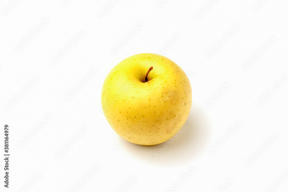 yellow Apple on a white background close-up.isolate yellow Apple on a white background close-up.isolate