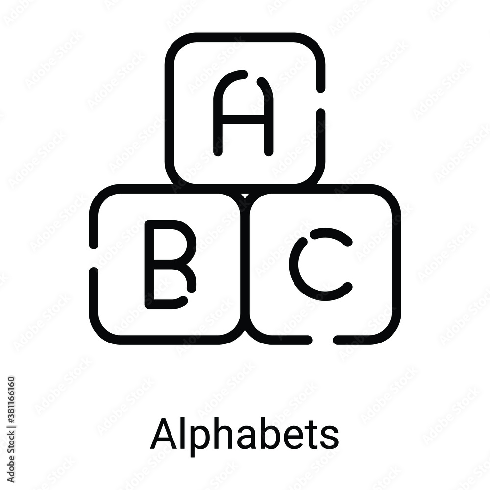 alphabet blocks vector line icon alphabet blocks vector line icon