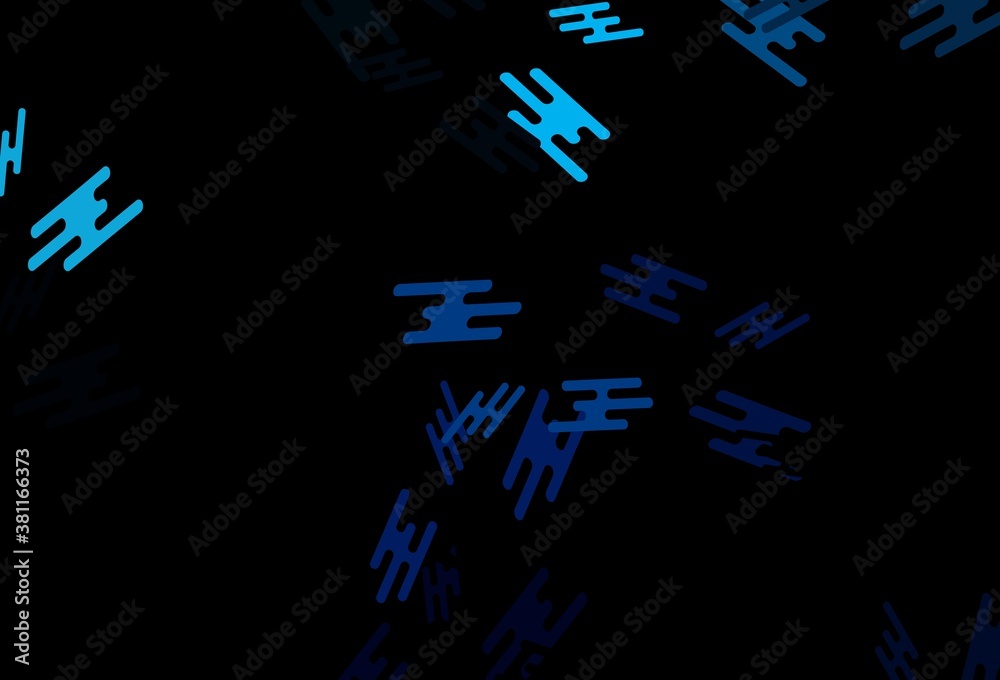 Dark BLUE vector template with repeated sticks.