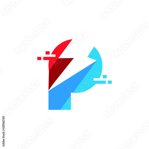 Free Download P alphabet  logo electricity technologies vector icon illustrations - GFXLoad