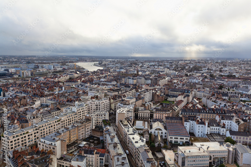 Aerial view of Nantes, France