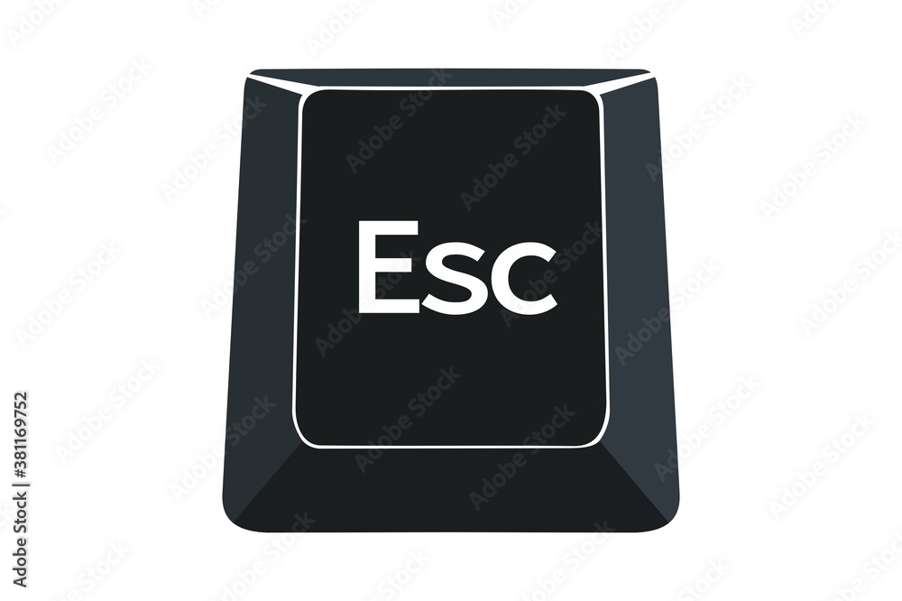 ESC key on computers keyboard with white background ESC key on computers keyboard with white background