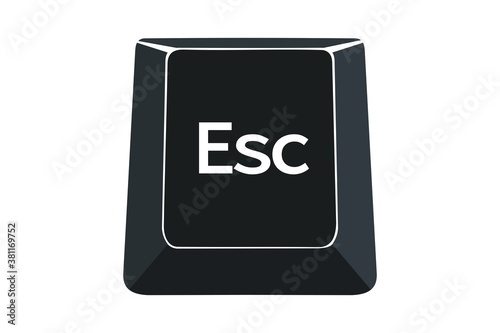 ESC key on computers keyboard with white background