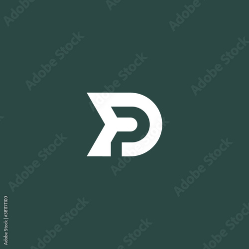 PD alphabet logo lineart P technologies vector icon illustrations