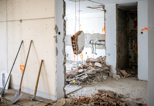 Фотография Old apartment renovation dismantling process