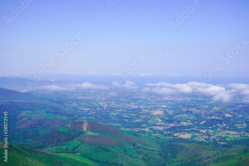 View of Hendaye Saint Jean de Luz from Mount Larrun in France