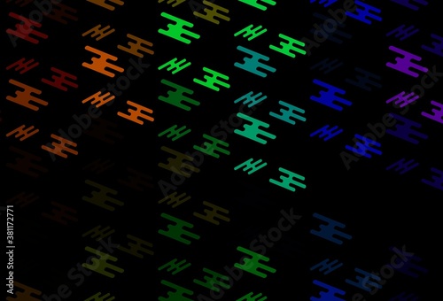 Dark Multicolor, Rainbow vector backdrop with long lines.