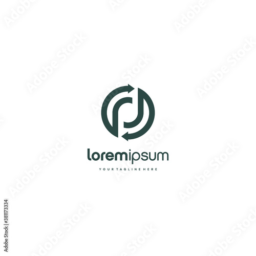 PD alphabet initial DP logo lineart circle vector technologies icon illustrations