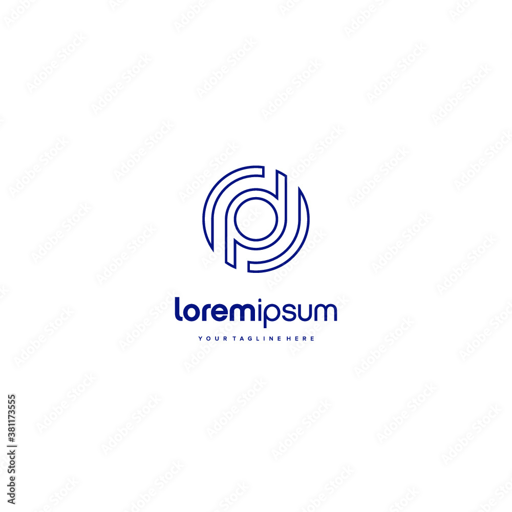 PD alphabet initial DP logo lineart circle vector technologies icon illustrations PD alphabet initial DP logo lineart circle vector technologies icon illustrations