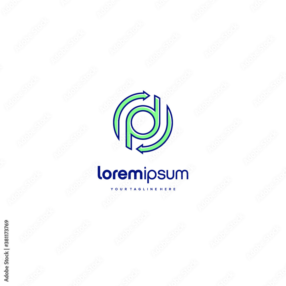 PD alphabet initial DP logo lineart circle vector technologies icon illustrations PD alphabet initial DP logo lineart circle vector technologies icon illustrations