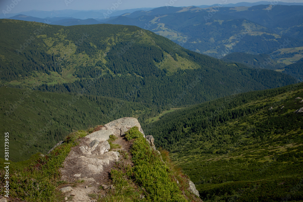 Morning sunny day is in mountain landscape. Carpathian, Ukraine, Europe. Beauty world. Large resolution