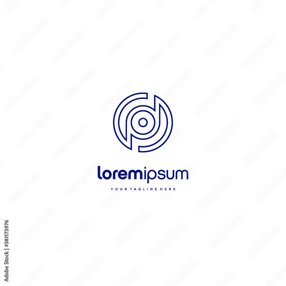 PD alphabet initial DP logo lineart circle vector technologies icon illustrations PD alphabet initial DP logo lineart circle vector technologies icon illustrations