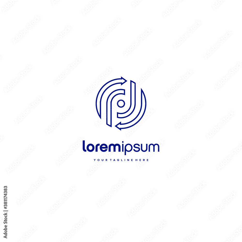 PD alphabet initial DP logo lineart circle vector technologies icon illustrations PD alphabet initial DP logo lineart circle vector technologies icon illustrations