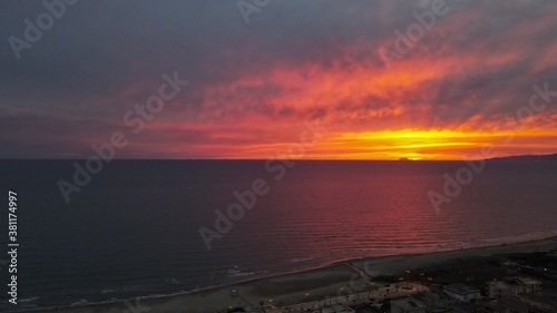 Tramonto sul mar Tirreno. Foto fatta con Mavic air 2.