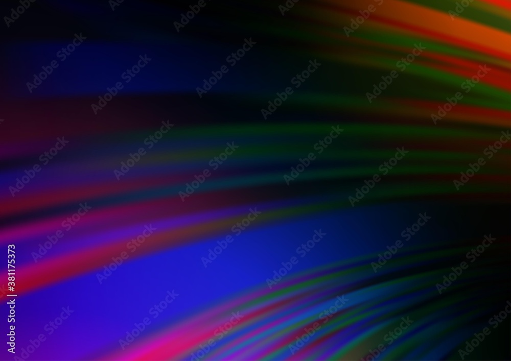 Dark Multicolor, Rainbow vector abstract blurred pattern. Modern geometrical abstract illustration with gradient. The background for your creative designs.