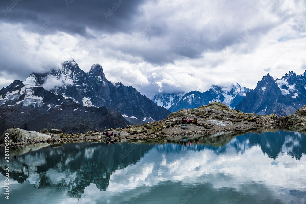Hiking on the Lac Blanc mountain Hiking on the Lac Blanc mountain