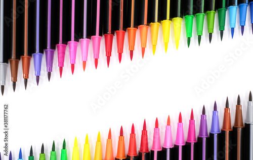 A set of rainbow markers