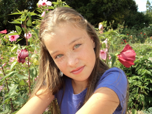 girl with red rose