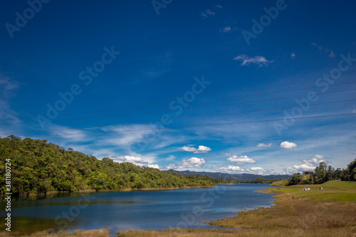 Fototapeta Naklejka Na Ścianę i Meble -  Landscape of the reservoir of Peñol and Guatapé located in Antioquia (Colombia)