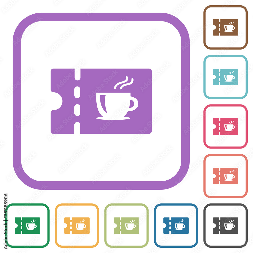 Coffee house discount coupon simple icons Coffee house discount coupon simple icons