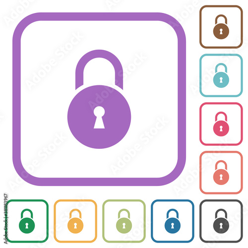 Locked round padlock with keyhole simple icons