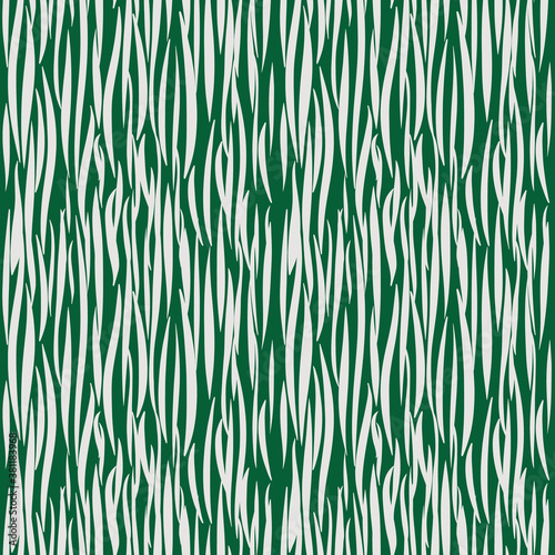 Vector green seamless tiger striped pattern.