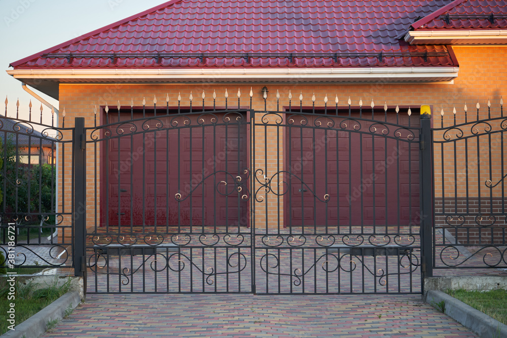 Transparent metal forged gate for entering a private house Transparent metal forged gate for entering a private house