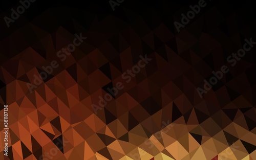 Dark Orange vector polygon abstract backdrop. Modern geometrical abstract illustration with gradient. Template for your brand book.