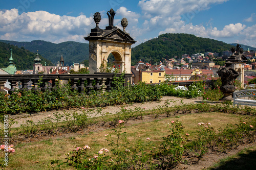 Decin castle rose garden, Decin city, Czech republic