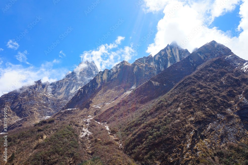 View of the Himalayas in Nepal