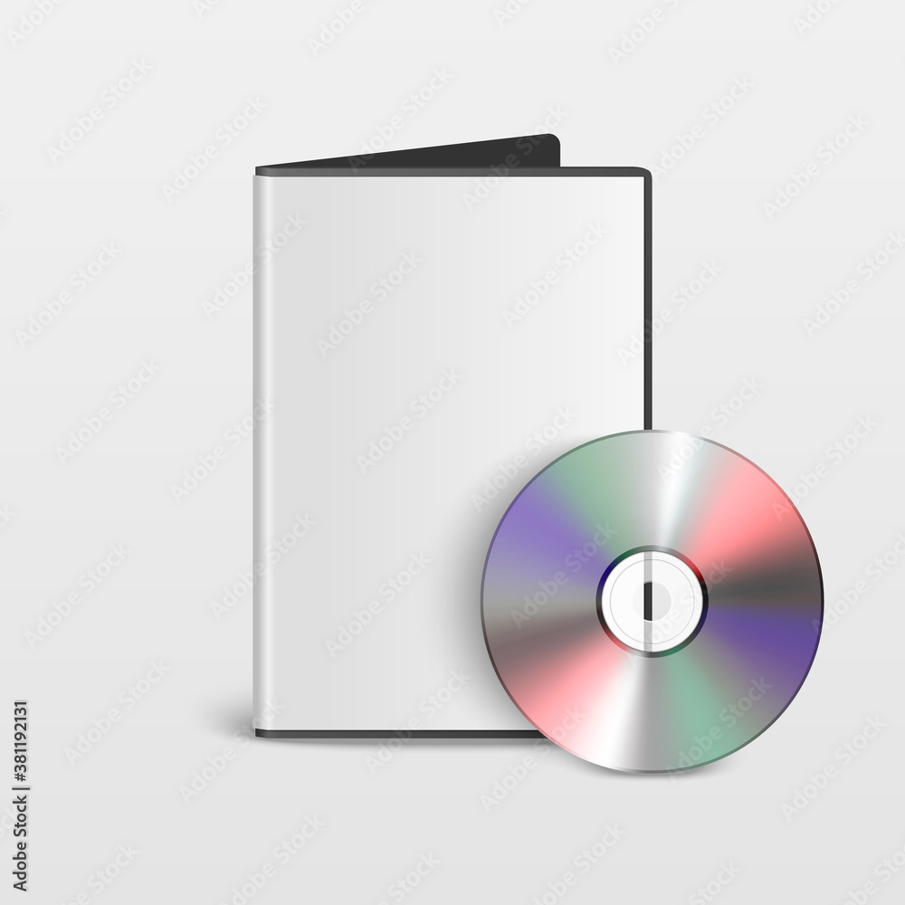 Vector 3d Realistic Opened CD, DVD with Cover Box Set Closeup Isolated on White Background with Reflection. Design Template for Mockup. CD Packaging Copy Space. Front View Vector 3d Realistic Opened CD, DVD with Cover Box Set Closeup Isolated on White Background with Reflection. Design Template for Mockup. CD Packaging Copy Space. Front View