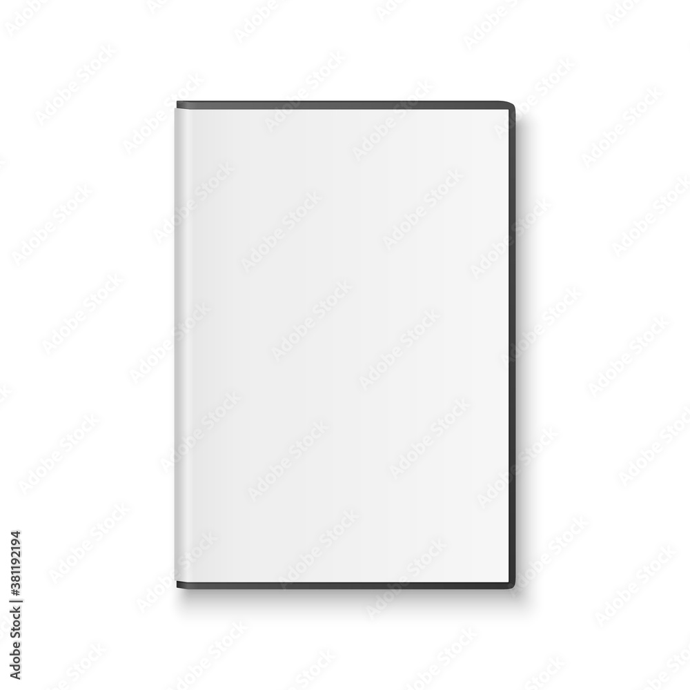 Vector 3d Realistic CD, DVD Cover Box Closeup Isolated on White Background. Design Template for Mockup. CD Packaging Copy Space. Top View