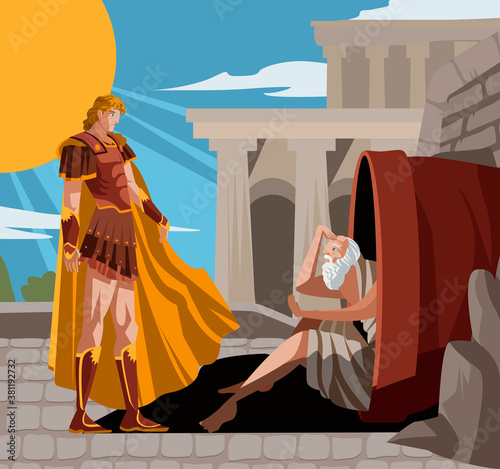 diogenes the cynic greek philosopher and alexander the great photo