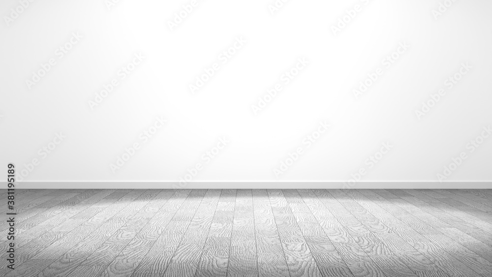 white empty room and wood parquet floor - Mock-up 