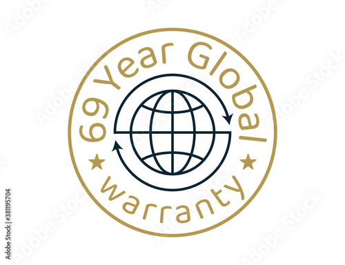 69 year global warranty images, 69 years worldwide warranty logos