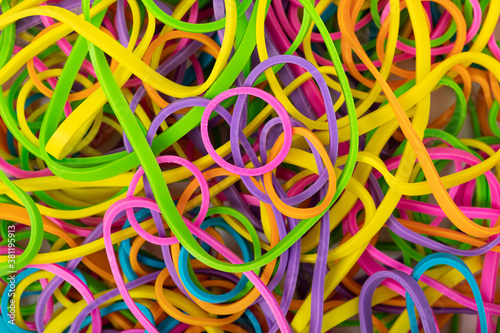 Colored elastic band rubber background © cristovao31