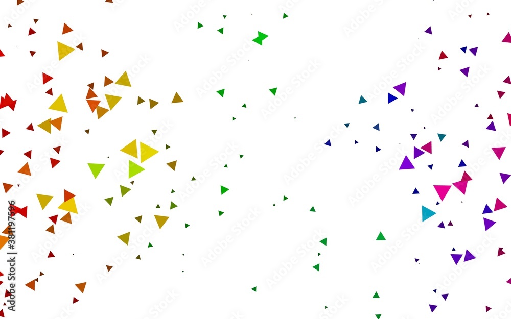 Light Multicolor, Rainbow vector template with crystals, triangles. Glitter abstract illustration with triangular shapes. Modern template for your landing page.