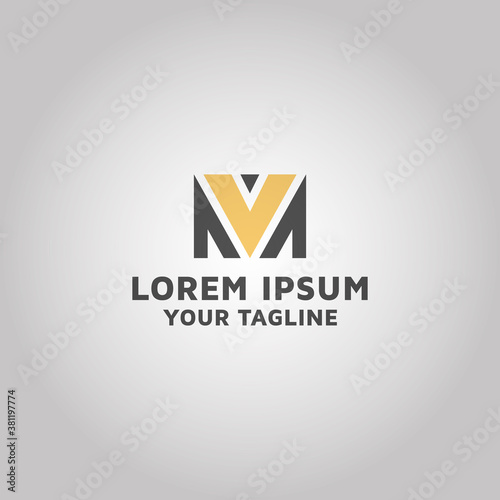 Letter VM initial MV Logo design idea and inspiration