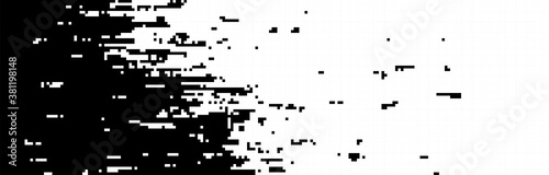 Pixel squares background. Glitch effect. Monochrome geometric texture. Vector Illustration