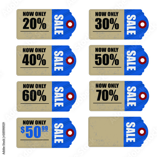 labels tags set concept