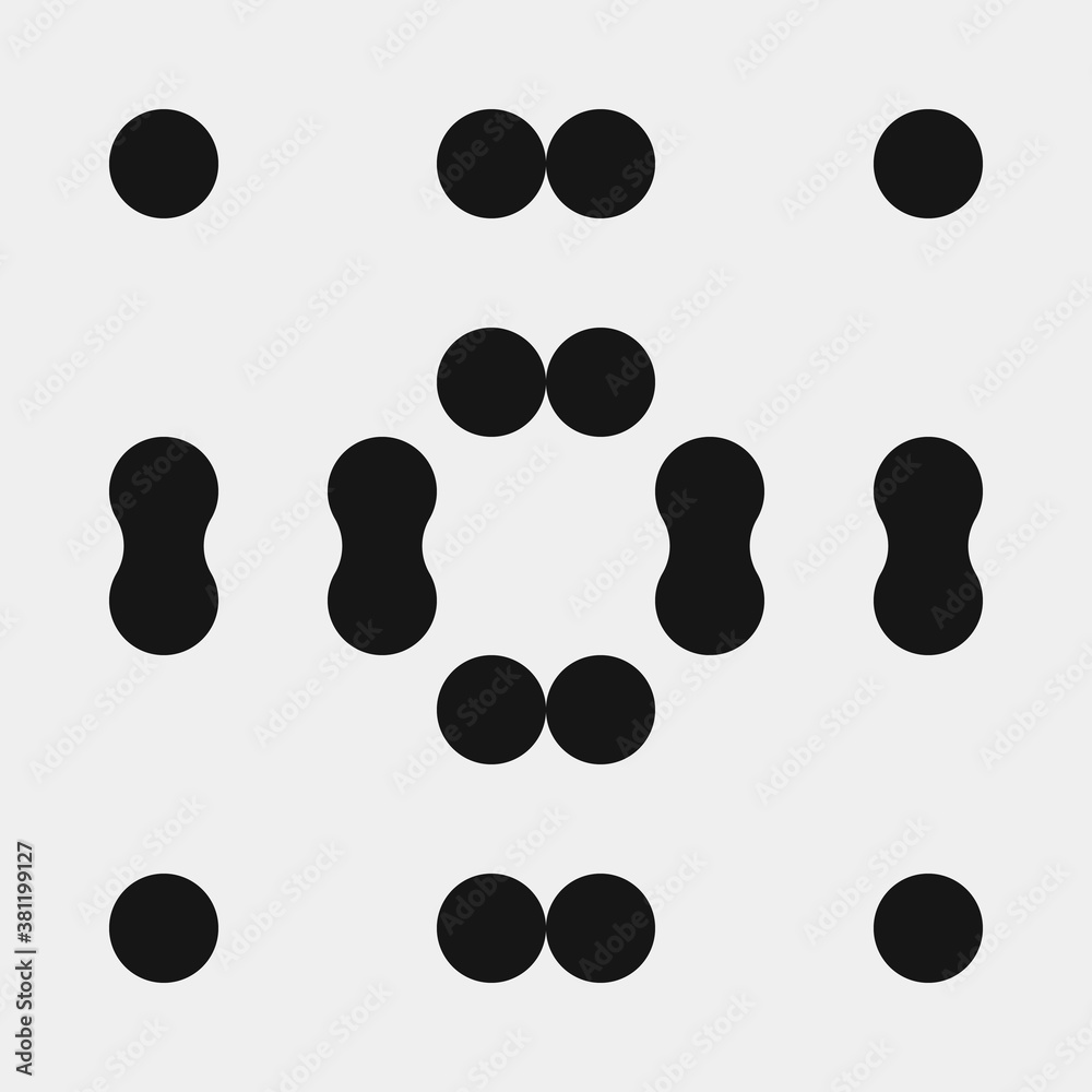 Fototapeta premium Abstract Cross Pattern Dots Logo generative computational art illustration