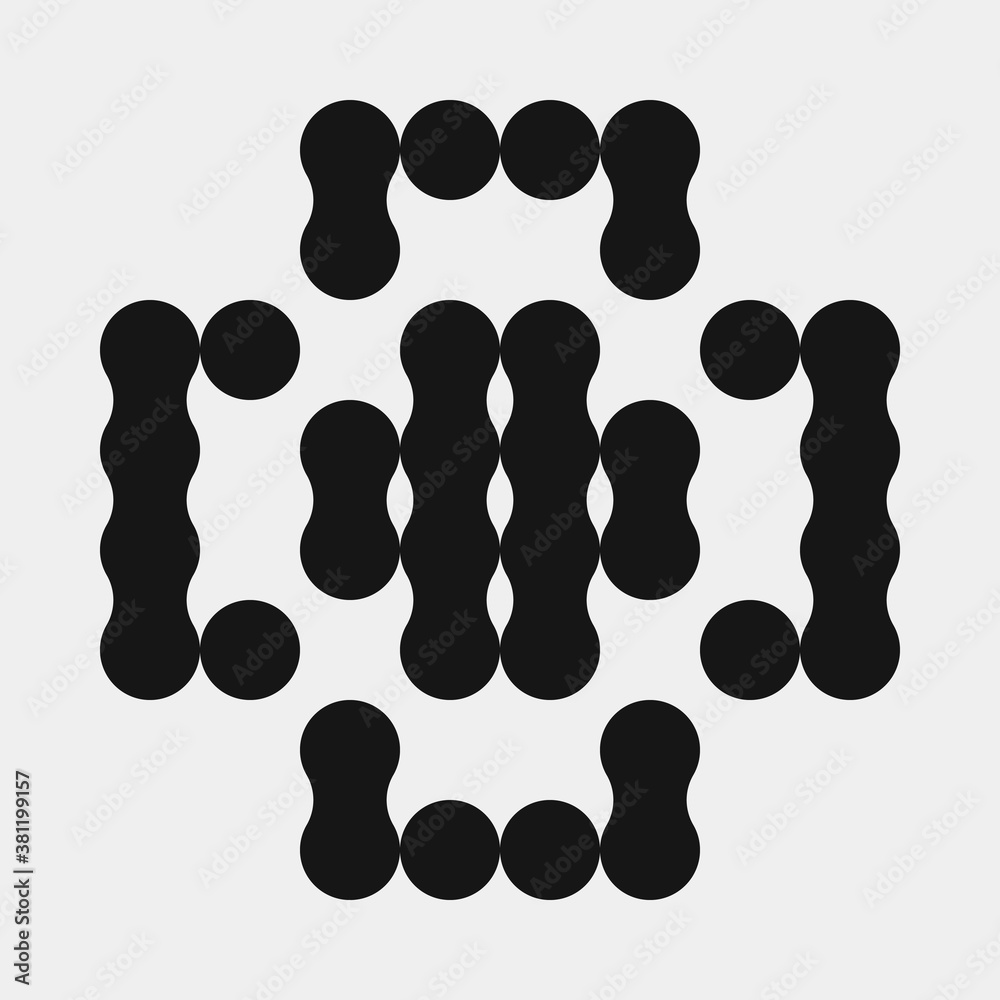 Abstract Cross Pattern Dots Logo generative computational art illustration