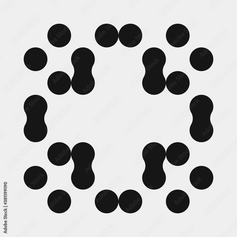 Fototapeta premium Abstract Cross Pattern Dots Logo generative computational art illustration