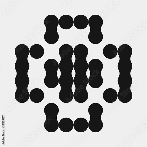 Abstract Cross Pattern Dots Logo generative computational art illustration