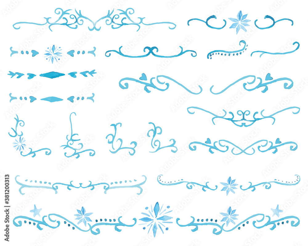 水彩タッチの手書き雪フレーム素材 Stock Vector Adobe Stock